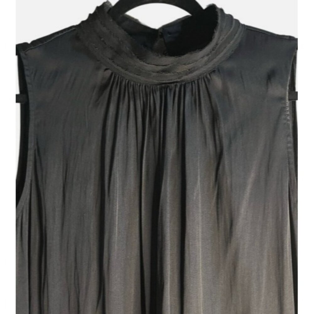 WORTHINGTON Womens Black Sleeveless Mock Neck Blouse Keyhole Back Flowing PXL - Picture 8 of 11